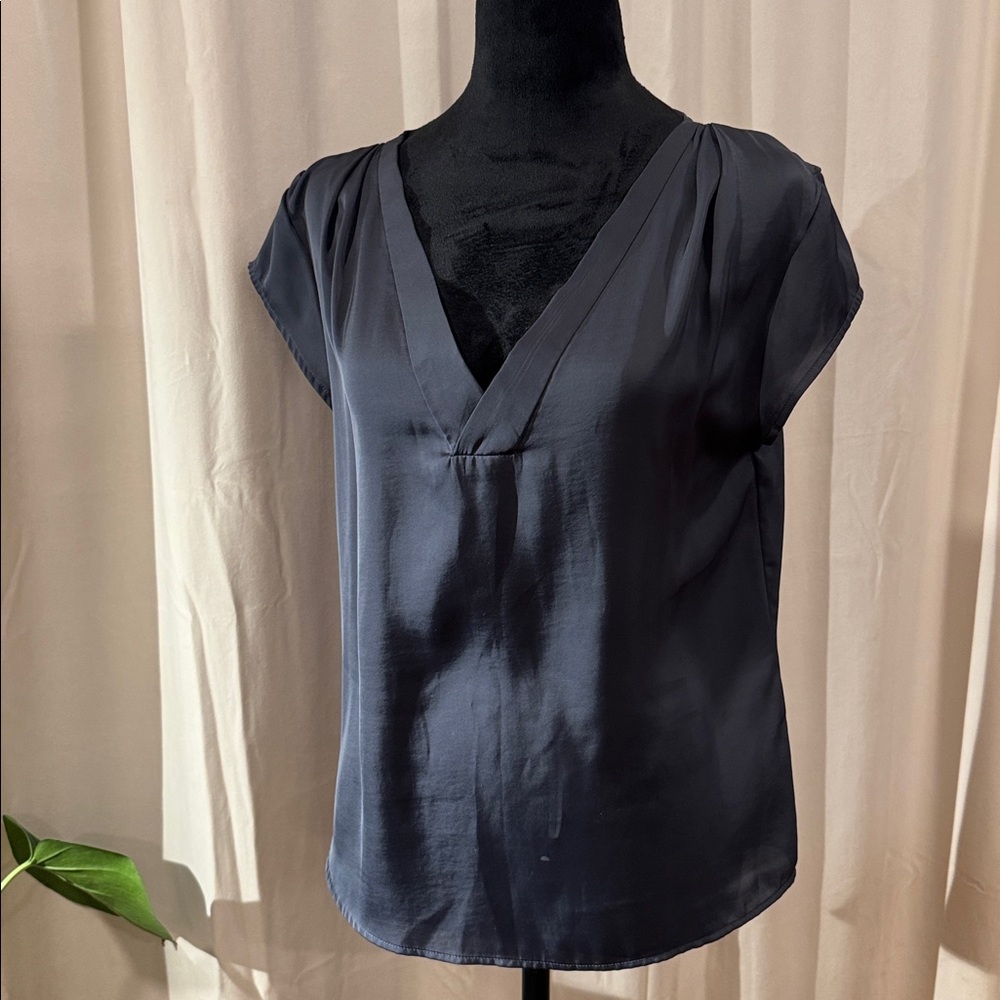 H&M Elegant Dark Gray V-Neck Blouse